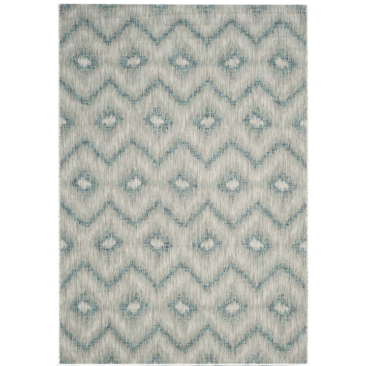 SAFAVIEH Outdoor CY8463-37212 Courtyard Grey / Blue Rug Image 11