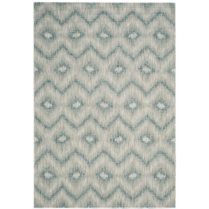 SAFAVIEH Outdoor CY8463-37212 Courtyard Grey / Blue Rug Image 1