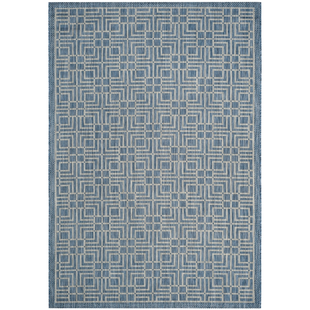 SAFAVIEH Outdoor CY8467-36821 Courtyard Navy / Grey Rug Image 7