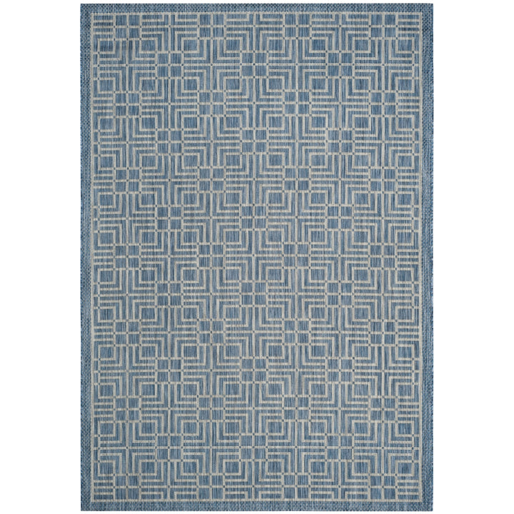 SAFAVIEH Outdoor CY8467-36821 Courtyard Navy / Grey Rug Image 7