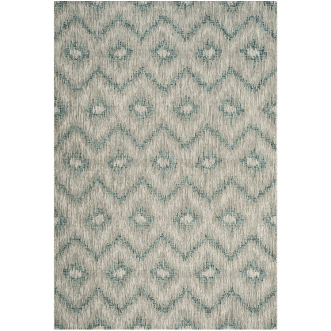 SAFAVIEH Outdoor CY8463-37212 Courtyard Grey / Blue Rug Image 12