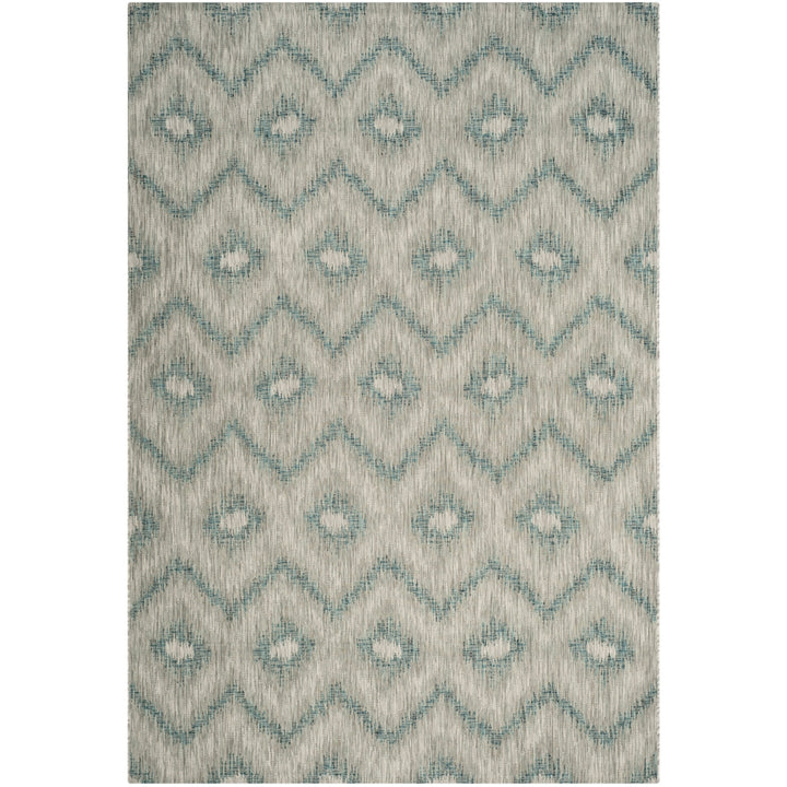 SAFAVIEH Outdoor CY8463-37212 Courtyard Grey / Blue Rug Image 12