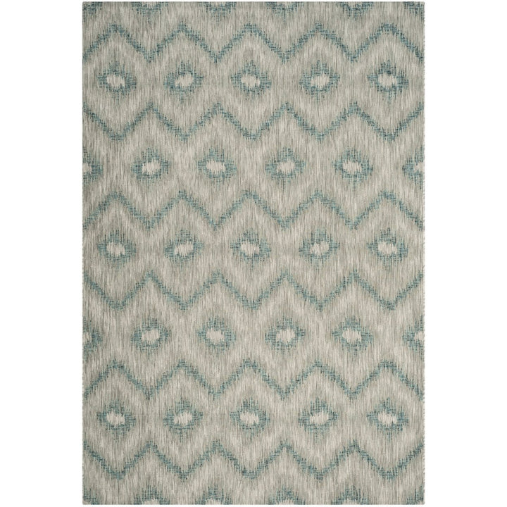 SAFAVIEH Outdoor CY8463-37212 Courtyard Grey / Blue Rug Image 1