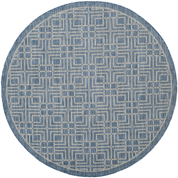 SAFAVIEH Outdoor CY8467-36821 Courtyard Navy / Grey Rug Image 8