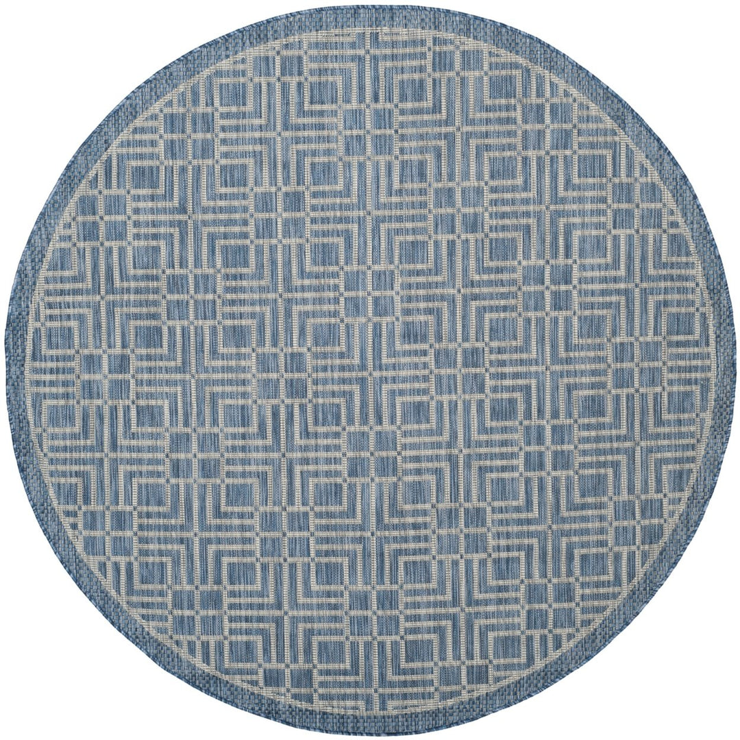 SAFAVIEH Outdoor CY8467-36821 Courtyard Navy / Grey Rug Image 1