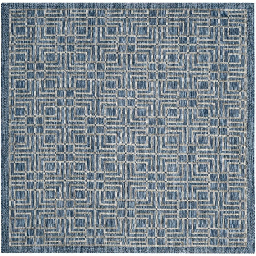 SAFAVIEH Outdoor CY8467-36821 Courtyard Navy / Grey Rug Image 1