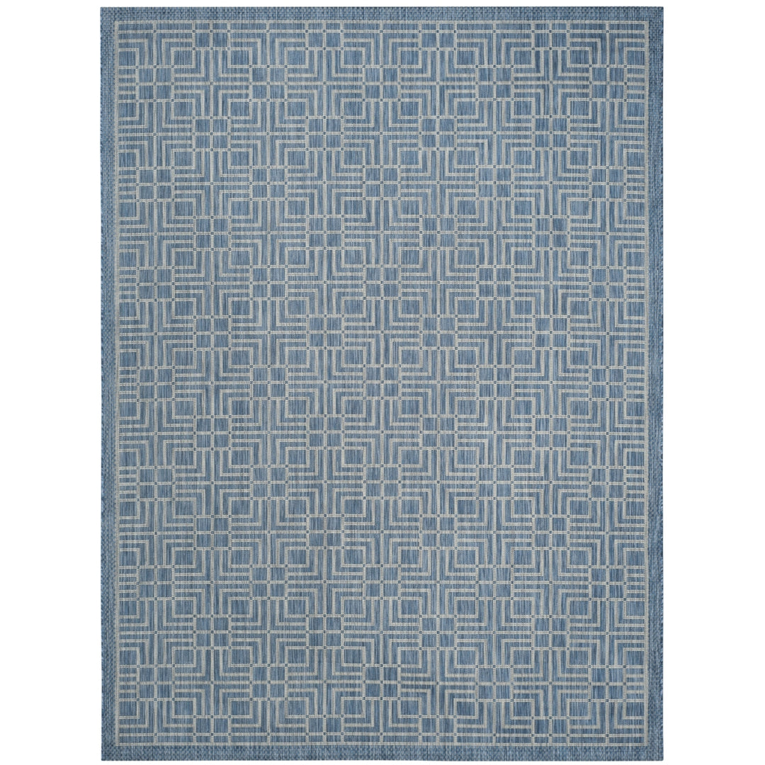 SAFAVIEH Outdoor CY8467-36821 Courtyard Navy / Grey Rug Image 10