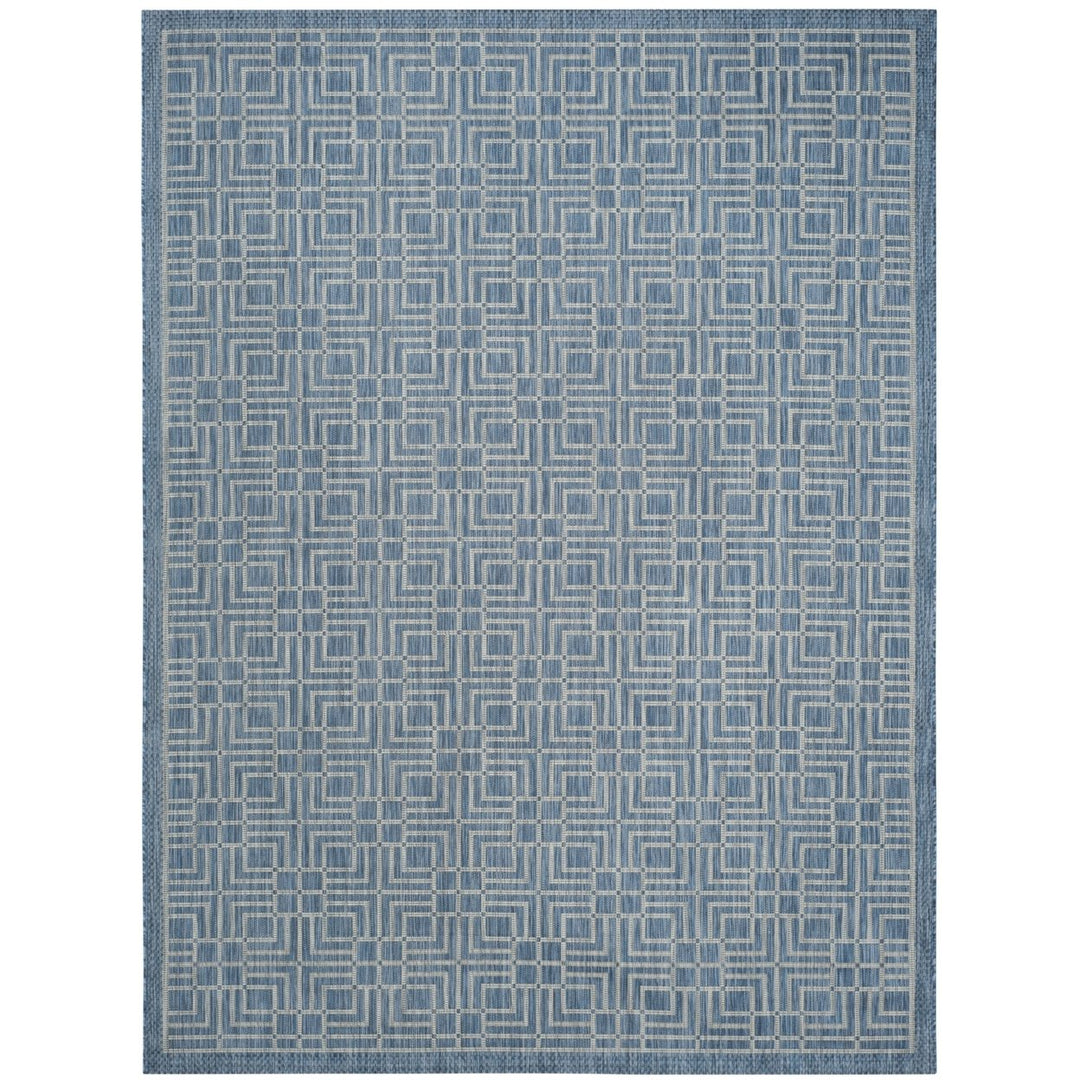 SAFAVIEH Outdoor CY8467-36821 Courtyard Navy / Grey Rug Image 1