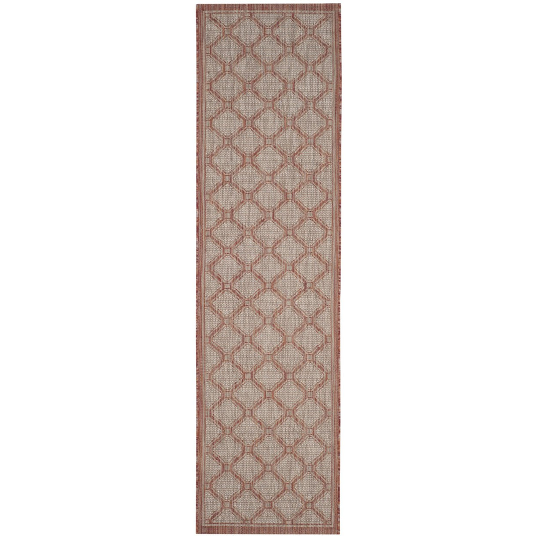 SAFAVIEH Outdoor CY8474-36521 Courtyard Red / Beige Rug Image 1