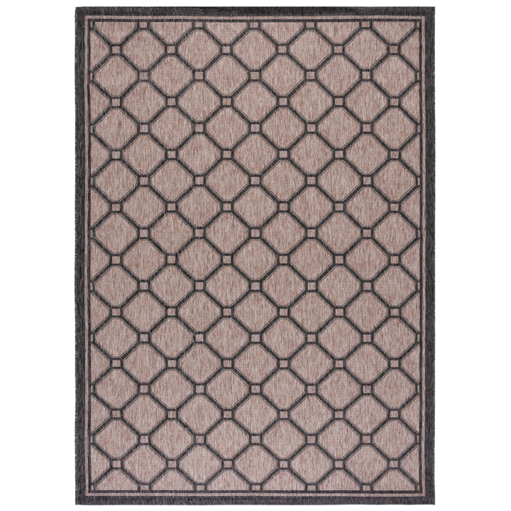 SAFAVIEH Outdoor CY8471-37312 Courtyard Natural / Black Rug Image 4