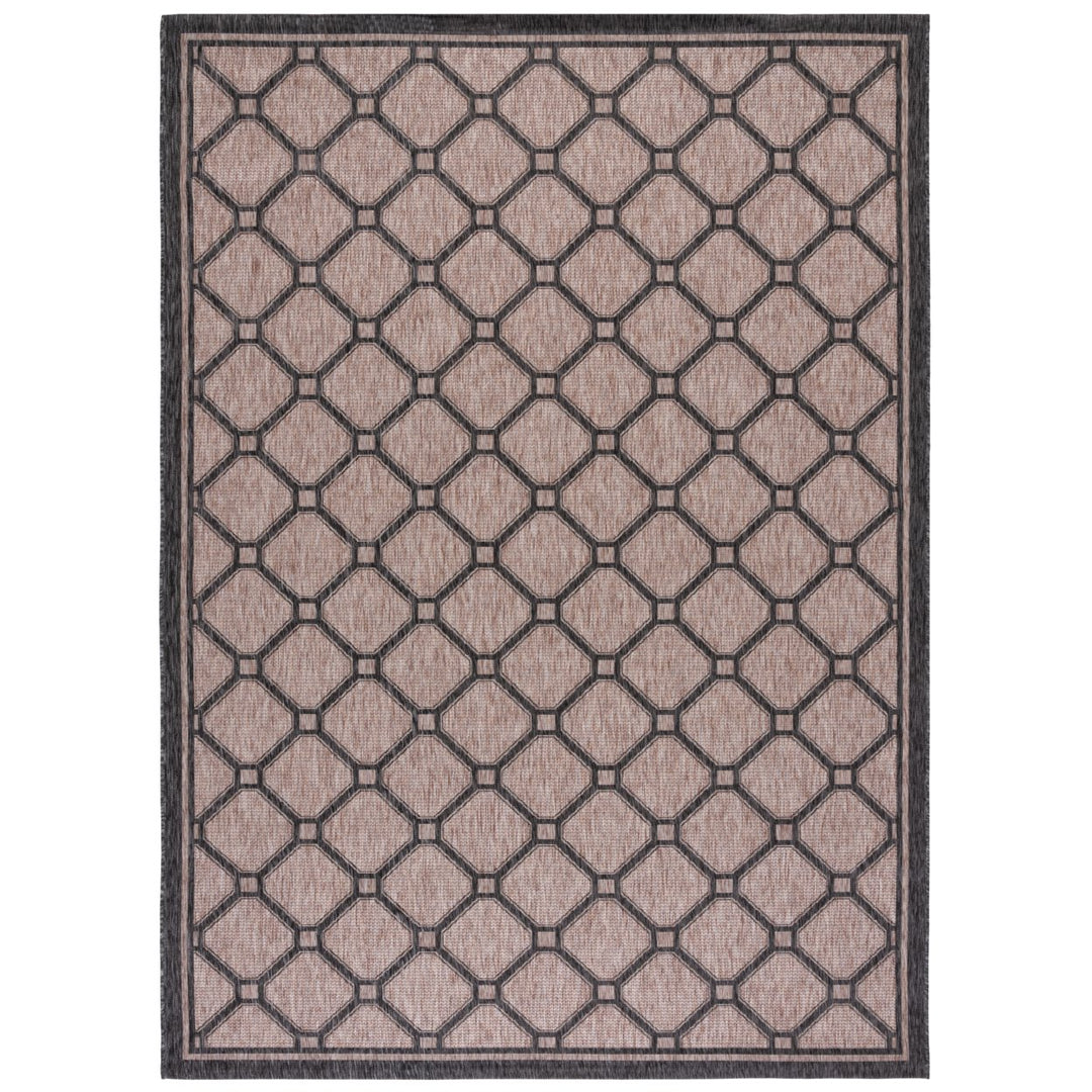 SAFAVIEH Outdoor CY8471-37312 Courtyard Natural / Black Rug Image 1