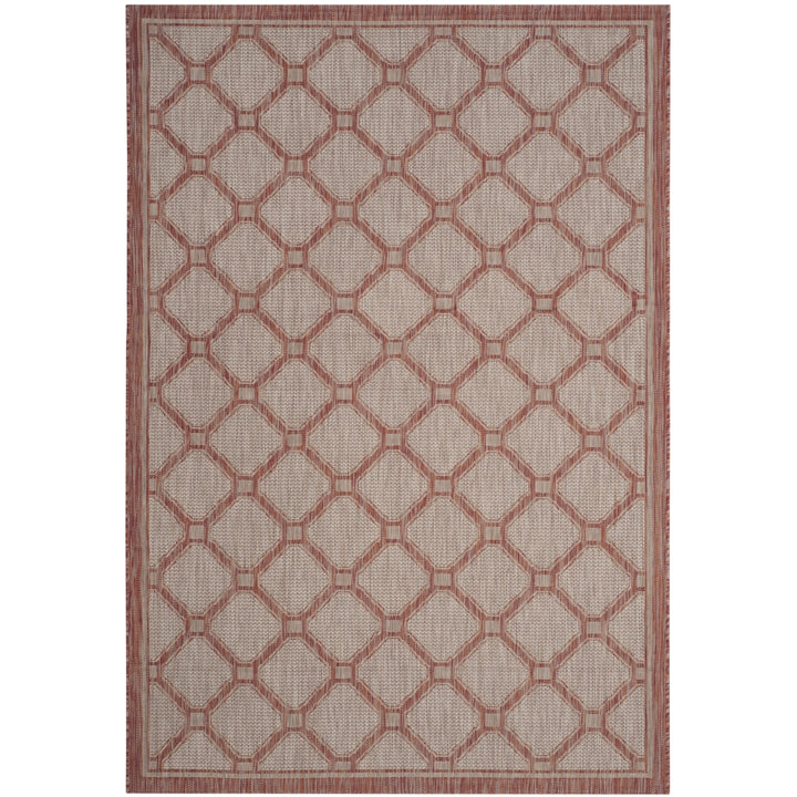 SAFAVIEH Outdoor CY8474-36521 Courtyard Red / Beige Rug Image 11