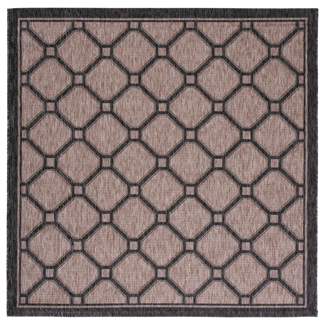 SAFAVIEH Outdoor CY8471-37312 Courtyard Natural / Black Rug Image 1