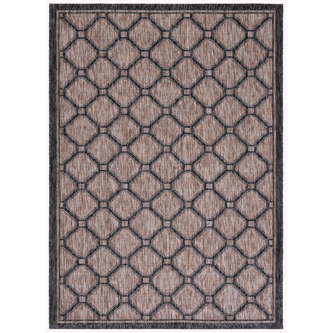 SAFAVIEH Outdoor CY8471-37312 Courtyard Natural / Black Rug Image 10