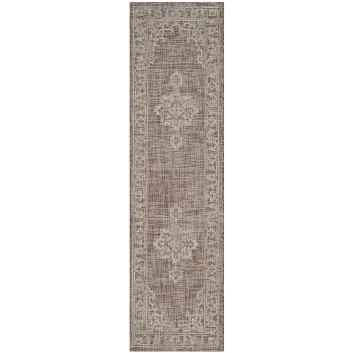 SAFAVIEH Outdoor CY8481-36321 Courtyard Brown / Beige Rug Image 6