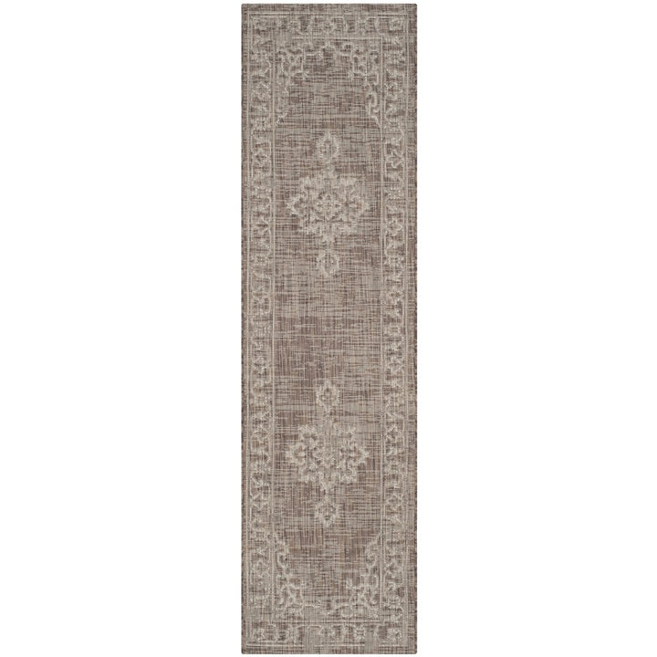 SAFAVIEH Outdoor CY8481-36321 Courtyard Brown / Beige Rug Image 1