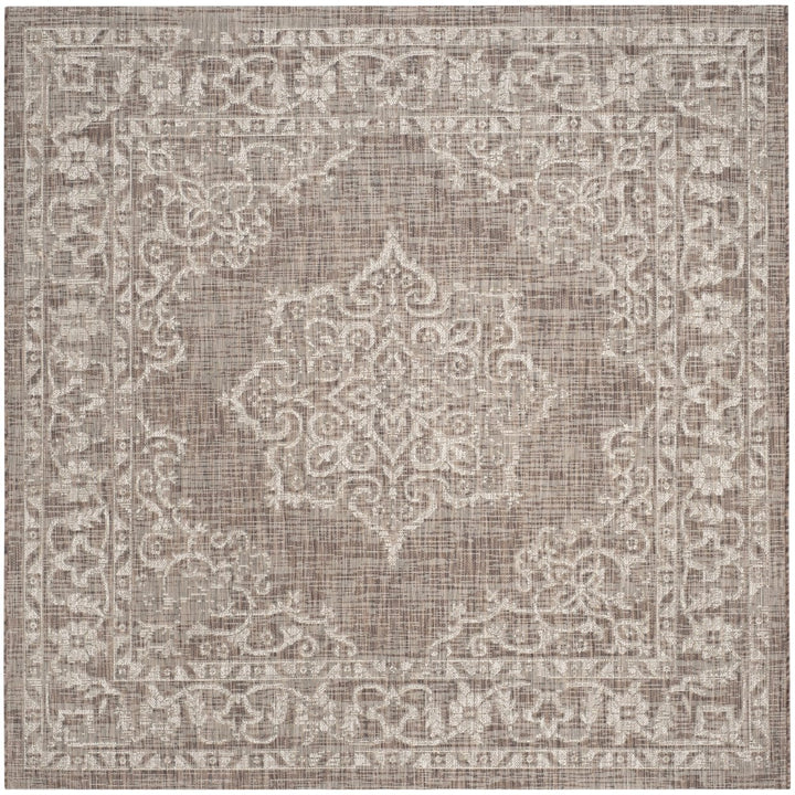 SAFAVIEH Outdoor CY8481-36321 Courtyard Brown / Beige Rug Image 7