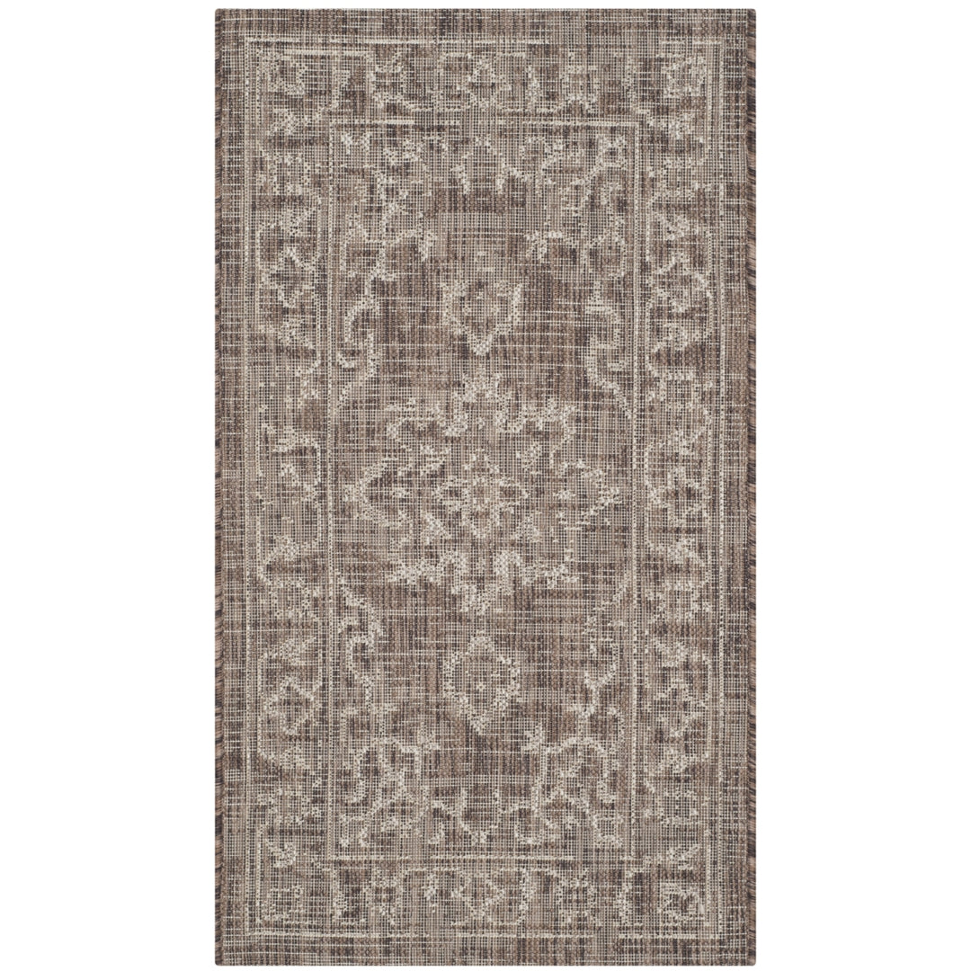 SAFAVIEH Outdoor CY8481-36321 Courtyard Brown / Beige Rug Image 9