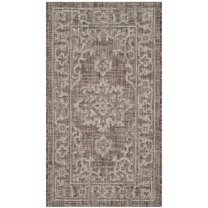 SAFAVIEH Outdoor CY8481-36321 Courtyard Brown / Beige Rug Image 9