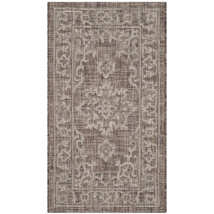 SAFAVIEH Outdoor CY8481-36321 Courtyard Brown / Beige Rug Image 1