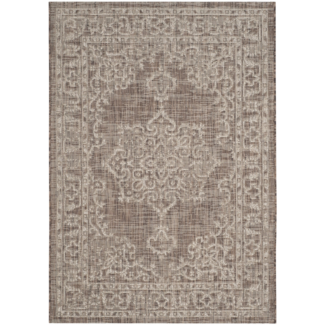 SAFAVIEH Outdoor CY8481-36321 Courtyard Brown / Beige Rug Image 10