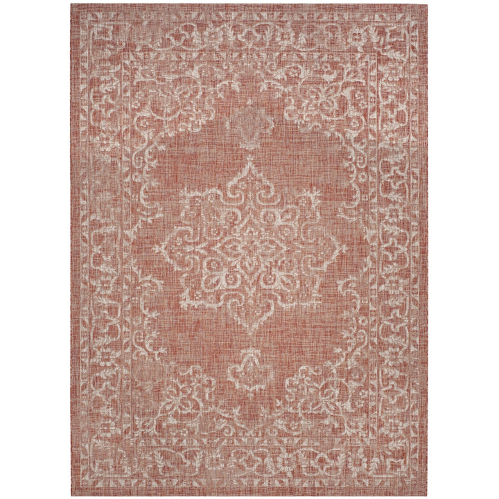 SAFAVIEH Outdoor CY8481-36521 Courtyard Terracotta / Beige Rug Image 2