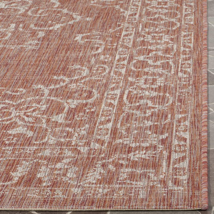 SAFAVIEH Outdoor CY8481-36521 Courtyard Terracotta / Beige Rug Image 3