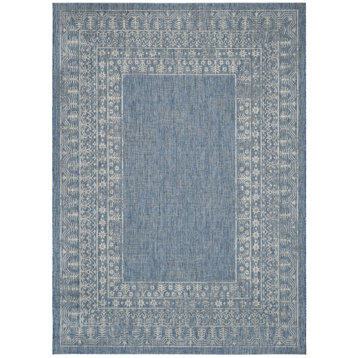 SAFAVIEH Outdoor CY8482-36821 Courtyard Navy / Grey Rug Image 2