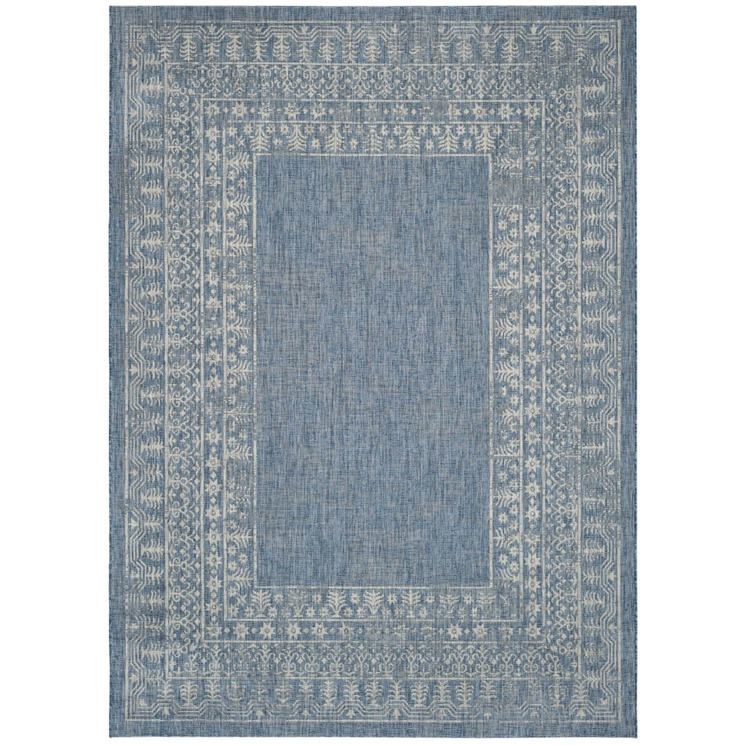 SAFAVIEH Outdoor CY8482-36821 Courtyard Navy / Grey Rug Image 1