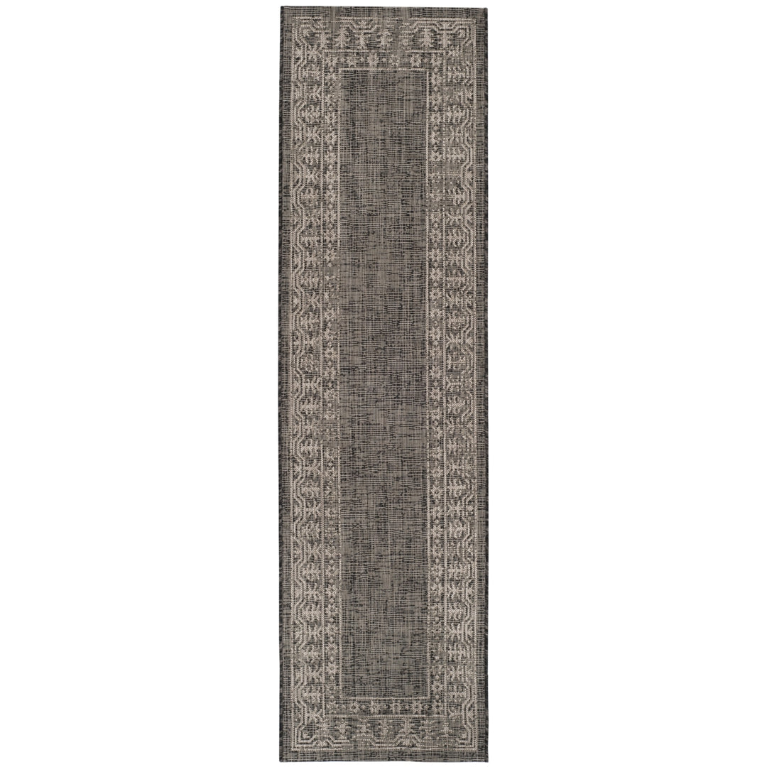 SAFAVIEH Outdoor CY8482-36621 Courtyard Black / Beige Rug Image 6