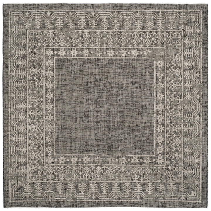 SAFAVIEH Outdoor CY8482-36621 Courtyard Black / Beige Rug Image 7