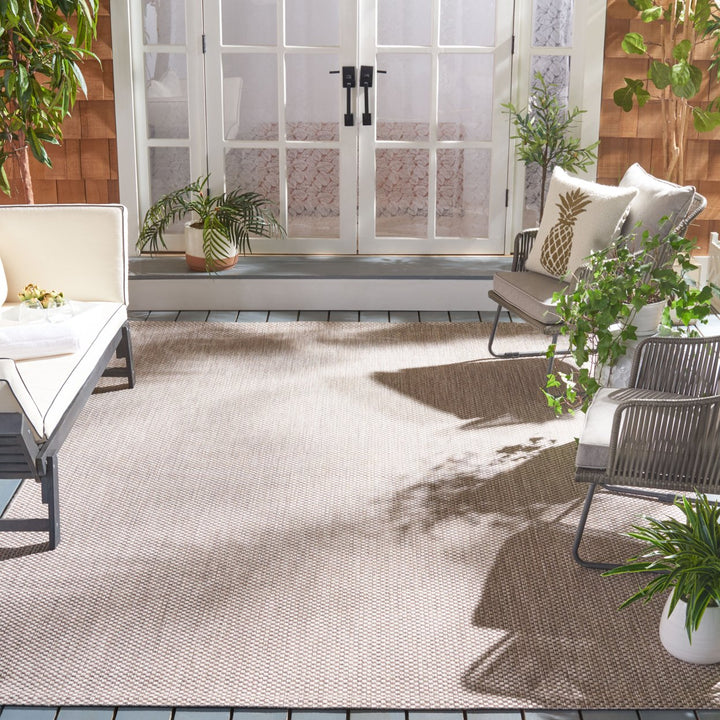 SAFAVIEH Outdoor CY8521-36312 Courtyard Natural / Cream Rug Image 1