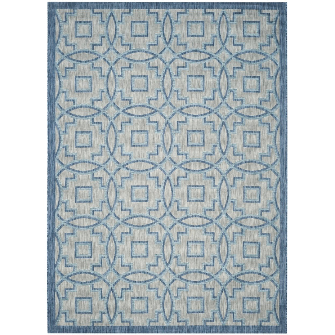 SAFAVIEH Outdoor CY8499-36812 Courtyard Grey / Navy Rug Image 4