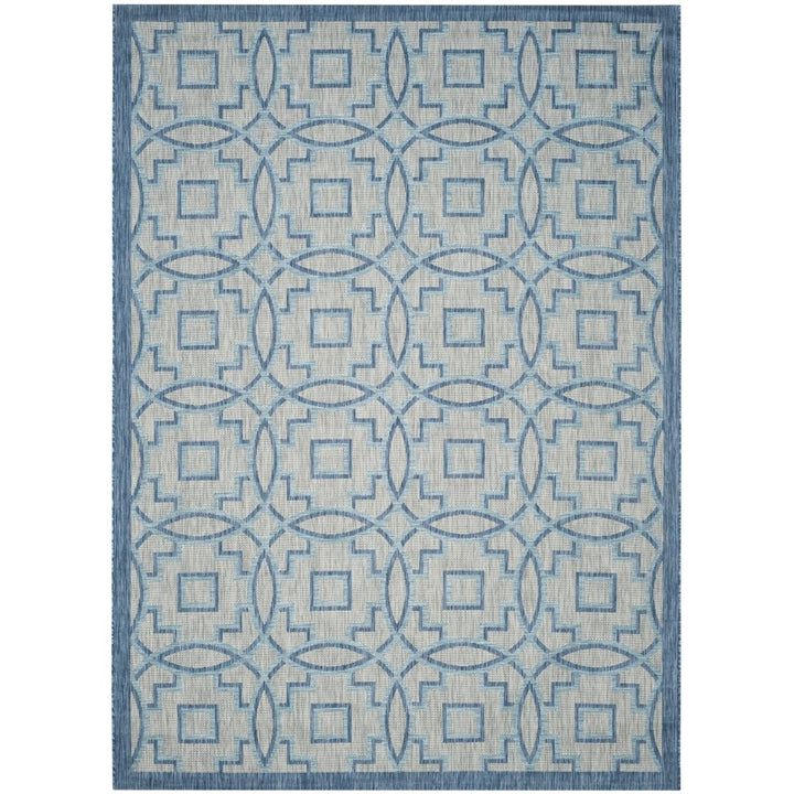 SAFAVIEH Outdoor CY8499-36812 Courtyard Grey / Navy Rug Image 4