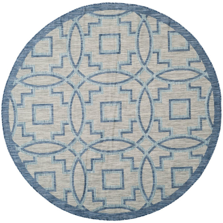 SAFAVIEH Outdoor CY8499-36812 Courtyard Grey / Navy Rug Image 5