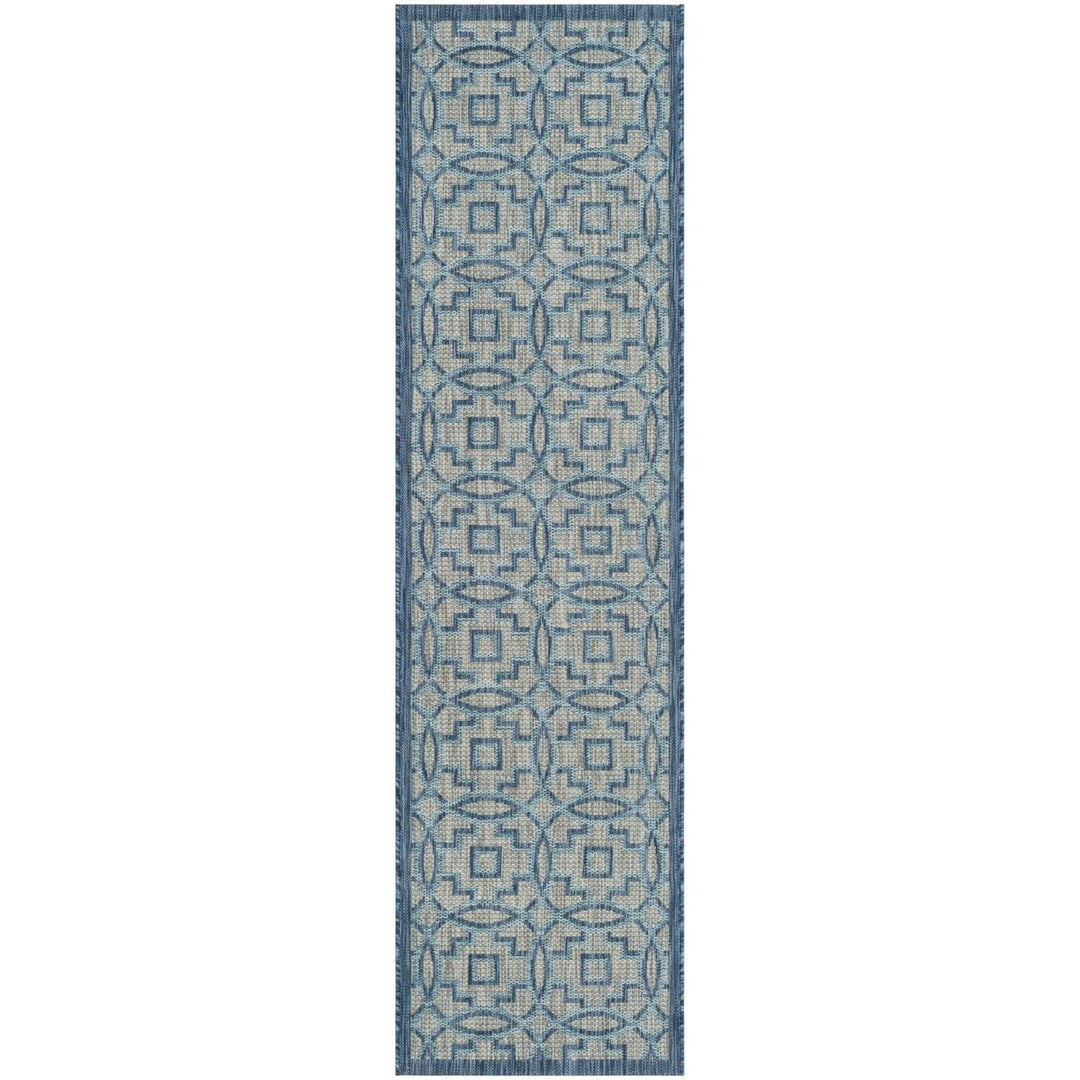 SAFAVIEH Outdoor CY8499-36812 Courtyard Grey / Navy Rug Image 6