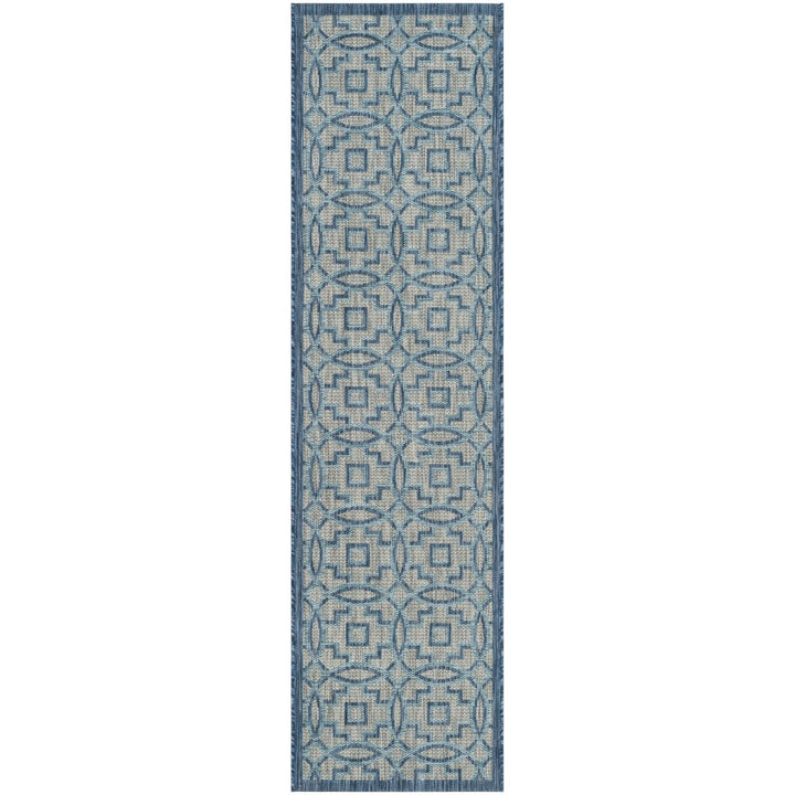 SAFAVIEH Outdoor CY8499-36812 Courtyard Grey / Navy Rug Image 6