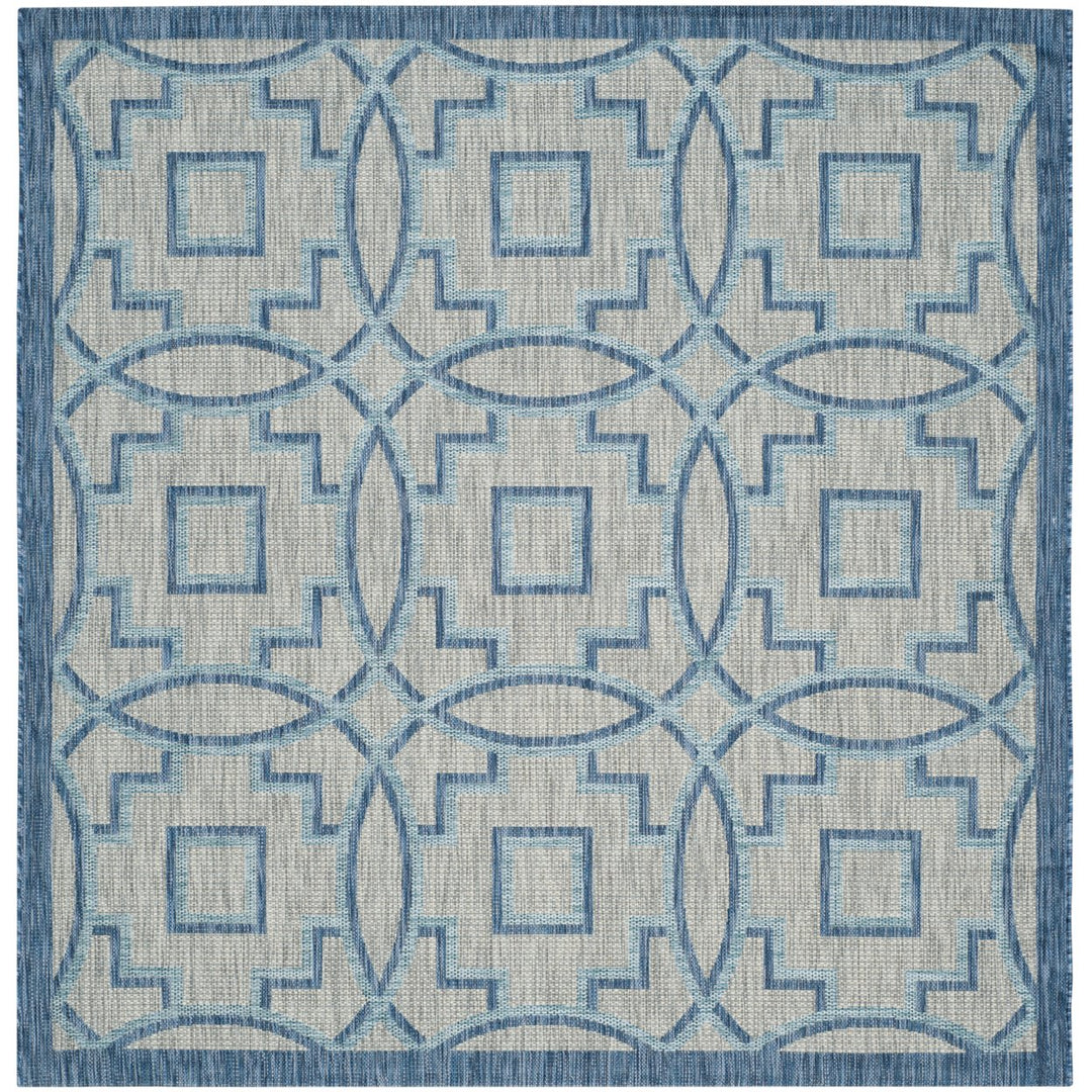 SAFAVIEH Outdoor CY8499-36812 Courtyard Grey / Navy Rug Image 7