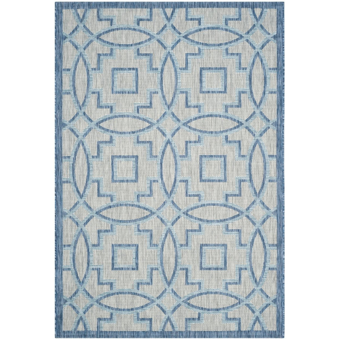 SAFAVIEH Outdoor CY8499-36812 Courtyard Grey / Navy Rug Image 10