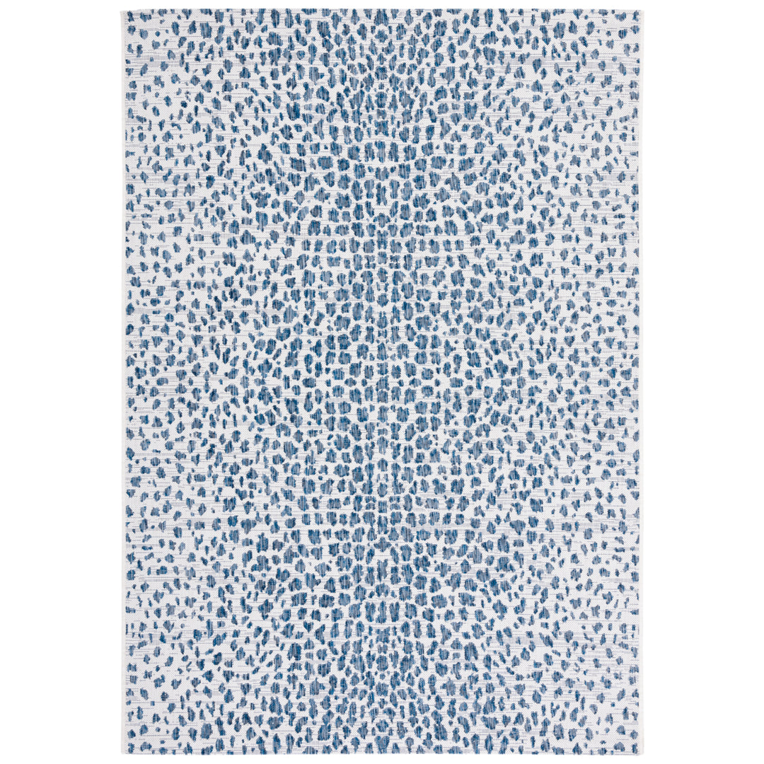 SAFAVIEH Outdoor CY8505-53412 Courtyard Ivory / Navy Rug Image 4