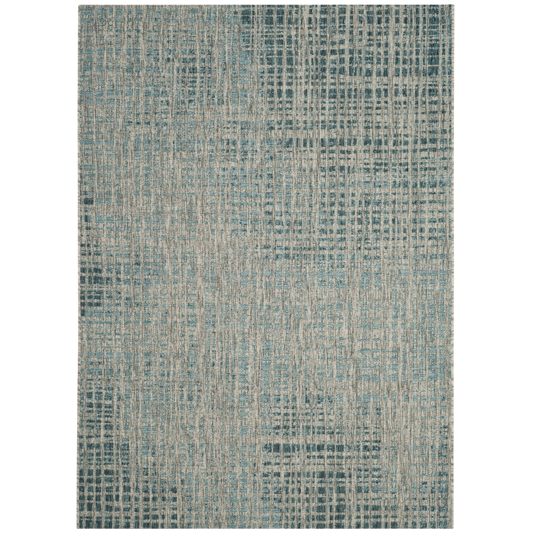 SAFAVIEH Outdoor CY8513-37212 Courtyard Grey / Blue Rug Image 1