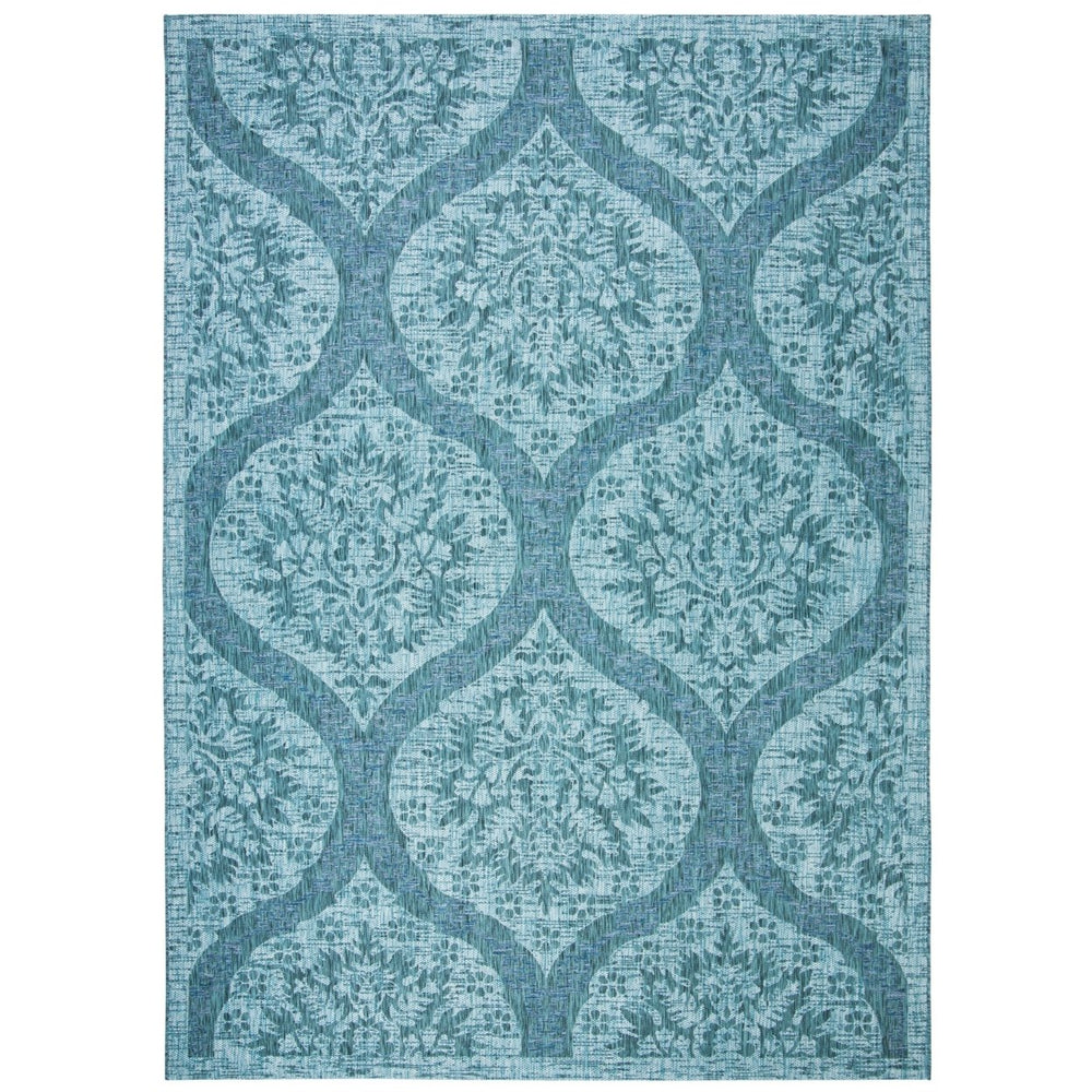 SAFAVIEH Outdoor CY8511-38221 Courtyard Blue / Grey Rug Image 2