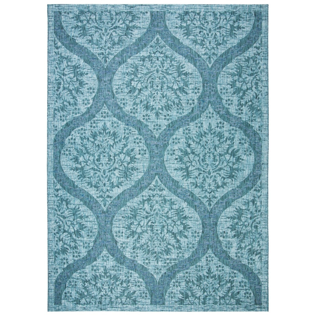 SAFAVIEH Outdoor CY8511-38221 Courtyard Blue / Grey Rug Image 1