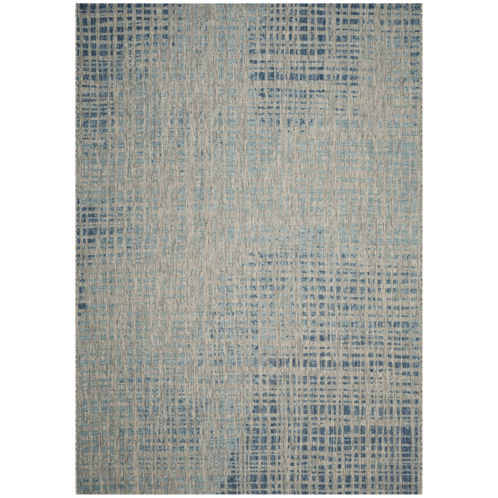 SAFAVIEH Outdoor CY8513-36812 Courtyard Grey / Navy Rug Image 2