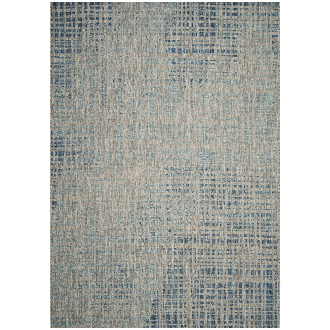 SAFAVIEH Outdoor CY8513-36812 Courtyard Grey / Navy Rug Image 1