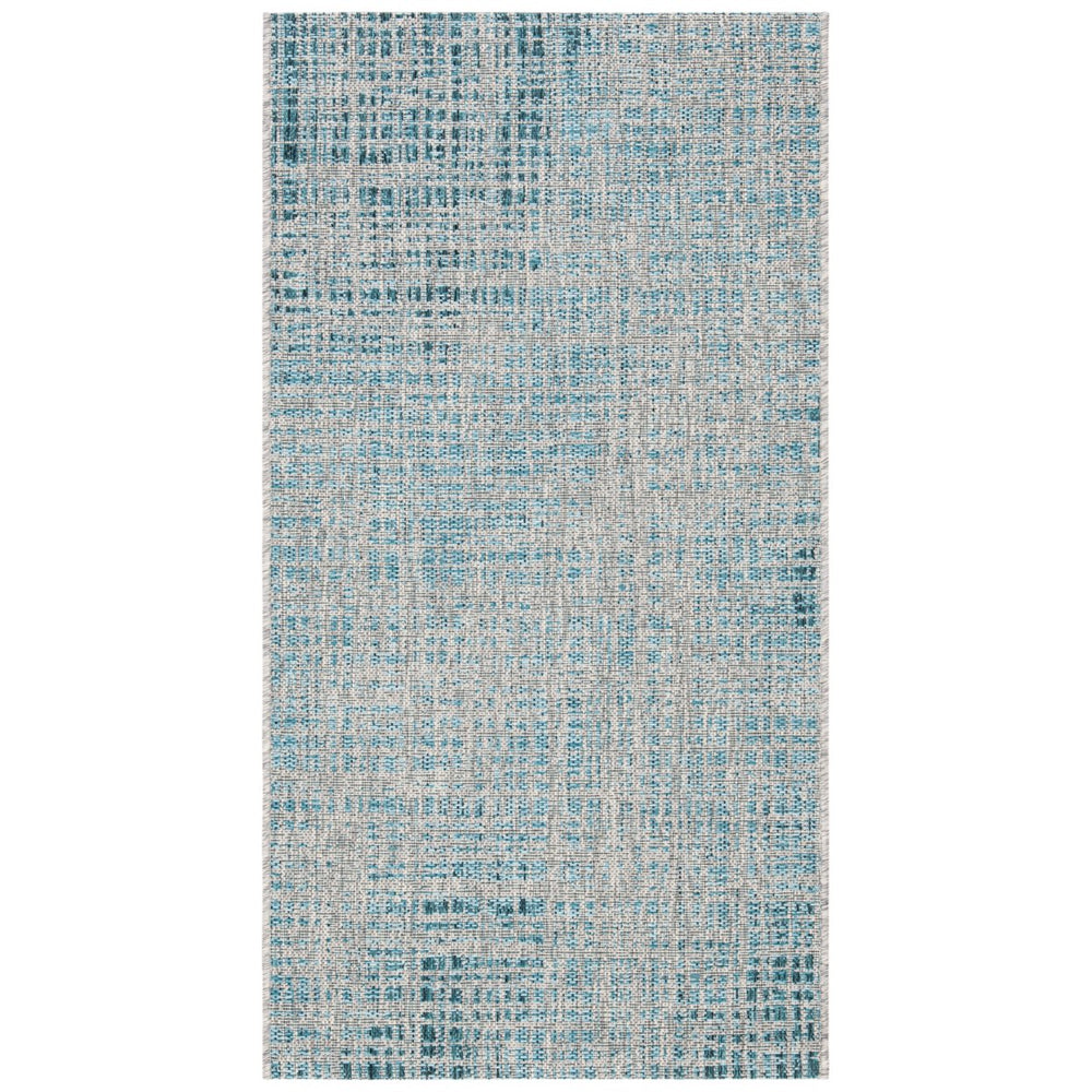 SAFAVIEH Outdoor CY8513-37212 Courtyard Grey / Blue Rug Image 2