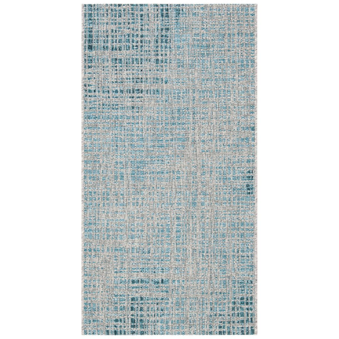 SAFAVIEH Outdoor CY8513-37212 Courtyard Grey / Blue Rug Image 2