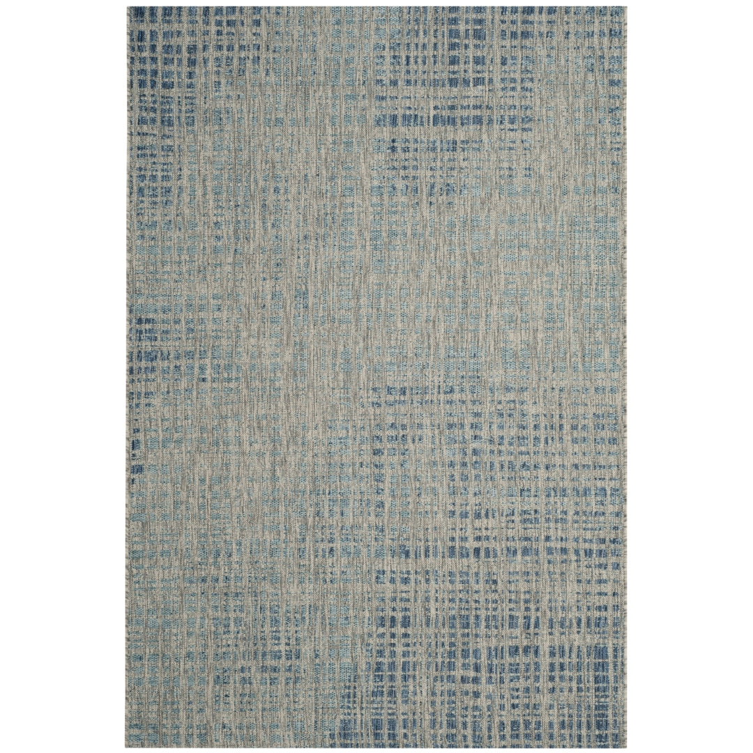 SAFAVIEH Outdoor CY8513-36812 Courtyard Grey / Navy Rug Image 5