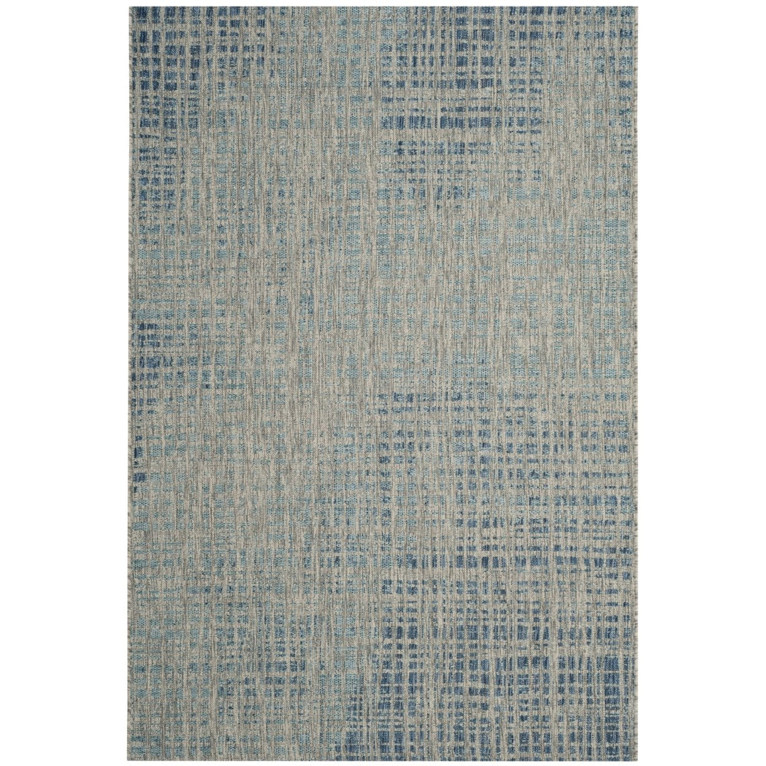 SAFAVIEH Outdoor CY8513-36812 Courtyard Grey / Navy Rug Image 1