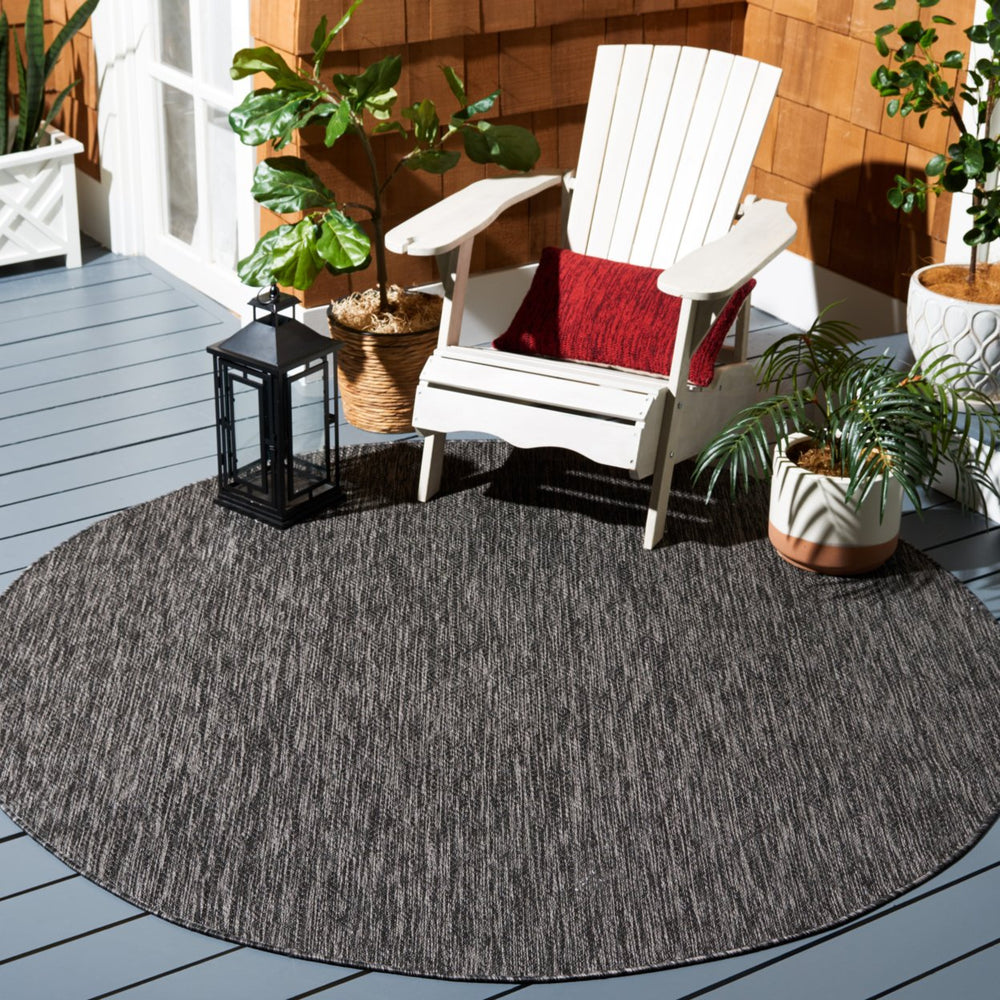 SAFAVIEH Outdoor CY8520-53722 Courtyard Black / Grey Rug Image 2